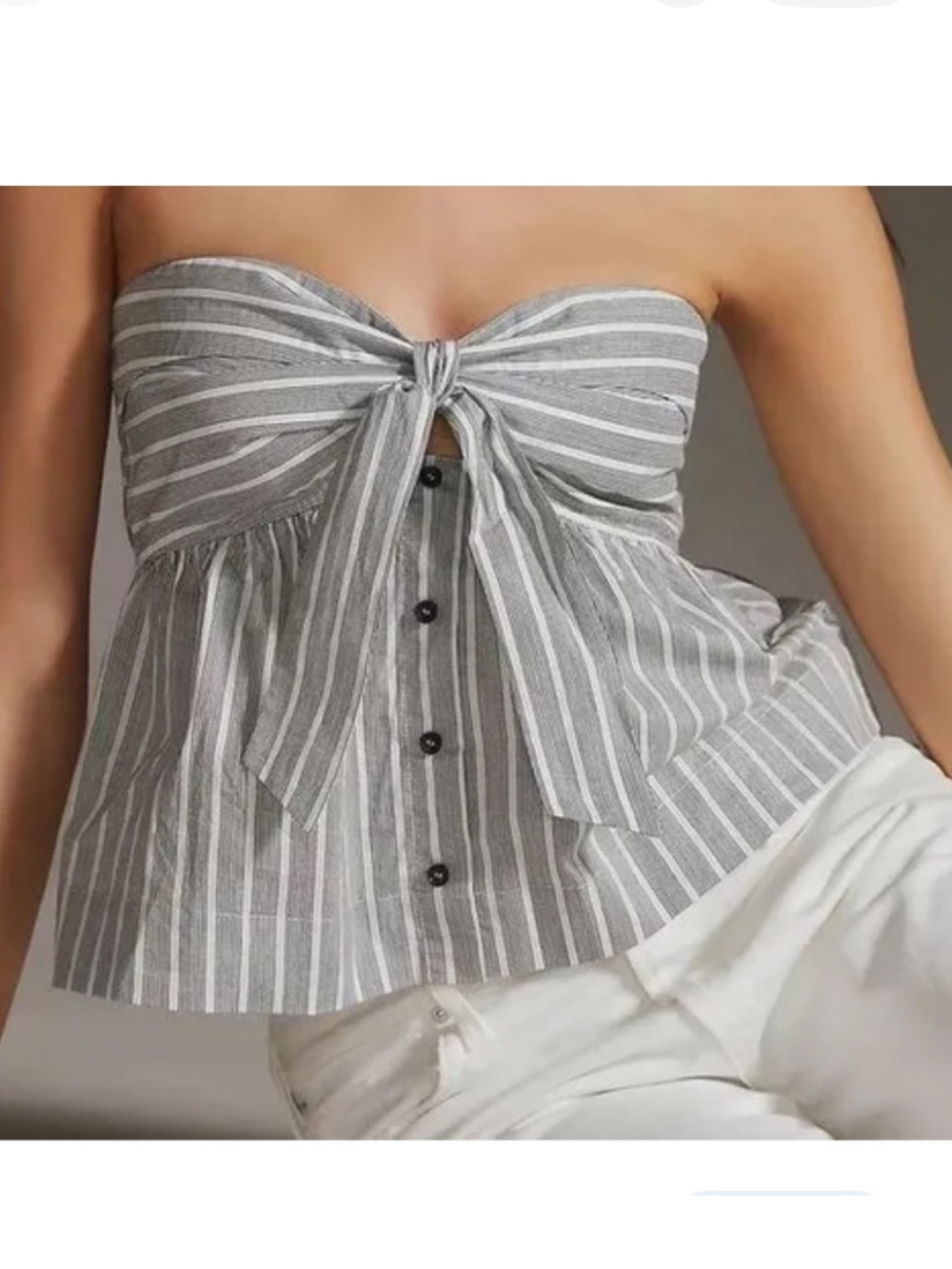 Anthropologie Dolan Striped Strapless Smocked Tube Top